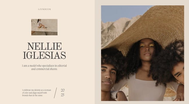 screenshot of the simple website template classic minimal modeling portfolio